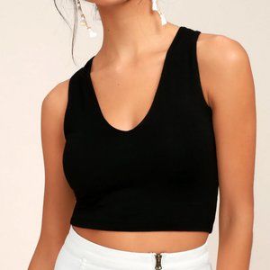 Feel Like Dancing Black Crop Top Lulus Basics